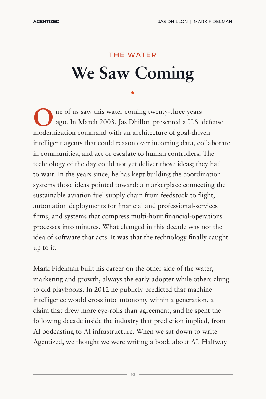 Introduction page 5, The Water We Saw Coming